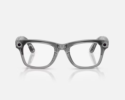 Syze të mençura Ray-Ban Meta Wayfarer Gen 2, High Bridge Fit, lente Transitions, gri transparente