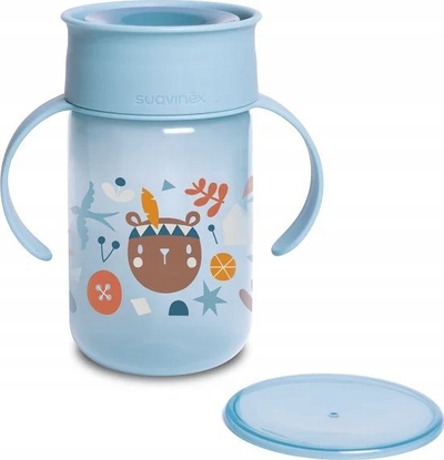Gotë trajnimi Suavinex Forest 360°, 340 ml, me doreza, blu