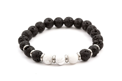 Byzylyk Beneto MINK5217, gur lave dhe howlite, i zi bardhë