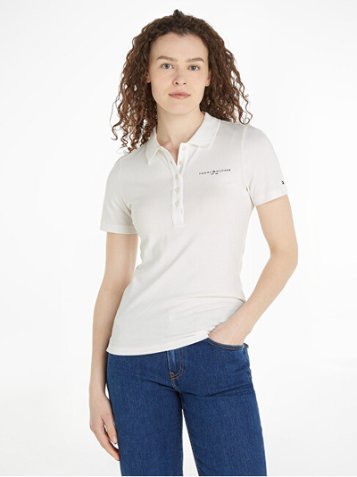 Maicë për femra Tommy Hilfiger Slim Fit, e bardhë