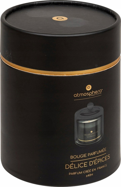 Qiri me erë Atmosphera Ilae Délice d’Épices, 240g, me kapak xhami, i zi
