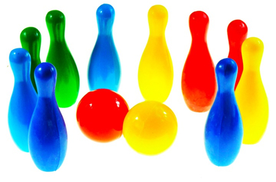 Set bowling për kalamaj Nina Small, 9 birila, 2 topa, shumëngjyrësh