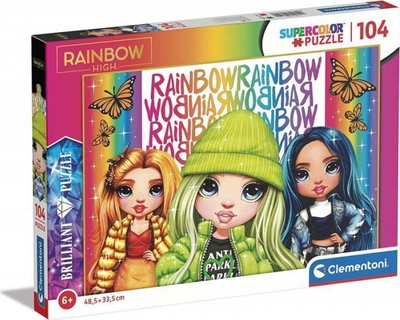 Puzzle Clementoni Rainbow High, 104 pjesë, 48.5 x 33.5 cm, shumëngjyrësh