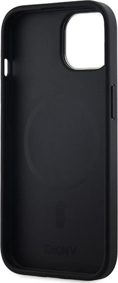 Mbrojtëse telefoni Guess për iPhone 13 14 15, 6.1", hardcase lëkurë me MagSafe, e zezë