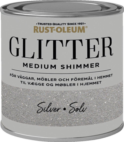 Bojë dekorative Rust Oleum Glitter Medium Shimmer, 250ml, me shkëlqim, argjend
