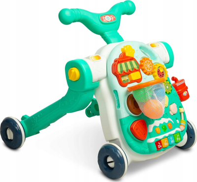 Мултифункционално оддалечувачко помагало Toyz 5 во 1, едукативна масичка, тротинет и лулашка, шарено