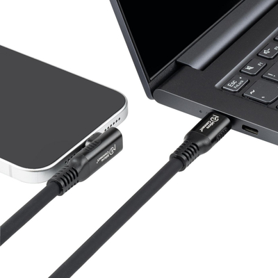 Кабел USB C Microconnect MC-LS-USB4CC1.0-a, 1m, Power Delivery, црн