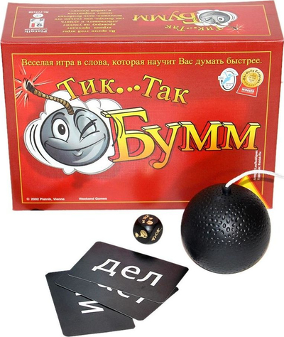 Lojë tavoline Piatnik Tik Tak Bumm, 55 letra, version rus, e kuqe