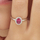 Unazë për femra Brosway Fancy Passion Ruby FPR75, e argjendtë/rozë