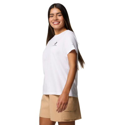 Блуза Columbia Rolling Bend Graphic SS Tee W, памук полиестер, бела