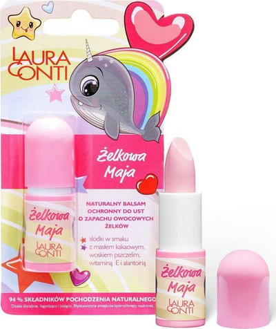 Balsam për buzë Laura Conti Maja Gummy, mbron buzët, aromë karamele frutash, 3.8g