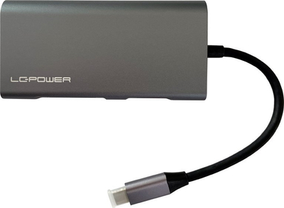 HUB USB LC-Power LC-HUB-MULTI-5, USB-C, 5 porta, antracit e zezë