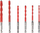 Set stërvitjesh Alpen Profi MultiCut ATM 6, 6 copë, bisht 1/4", të kuqe