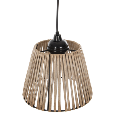 Llambë tavani Indoor Space HM7483.12, metal dhe bambu, 20x15x75 cm, ngjyrë natyrale