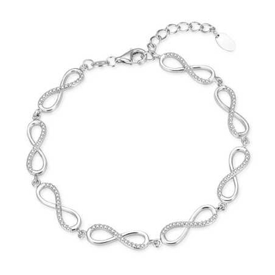 Byzylyk argjendi Infinity AGB781/21, me zirkone, argjend i bardhë
