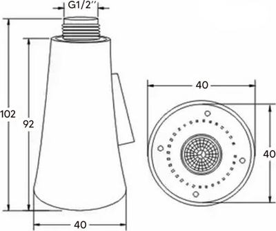 Aerator rubineti M24, 2 mënyra spërkatjeje, kursim uji, i zi