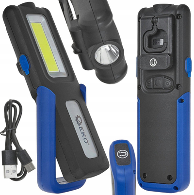 Lampë pune Tvardy LED COB, 5W UV 3W lazer, 400lm, e zezë