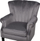 Fotolje SVEDALA Wingback, kadife, stil Çesterfild, gri