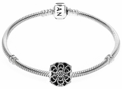 Rruazë për byzylyk Pandora Flower Bead 791282, e argjendtë