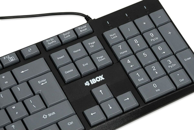 Tastierë IBOX Eris, me kabllo USB, QWERTY, gri e zezë