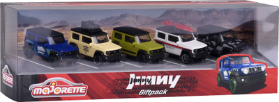 Set makina lodër Majorette Suzuki Jimny Giftpack, 5 copë, metalike, shumëngjyrëshe