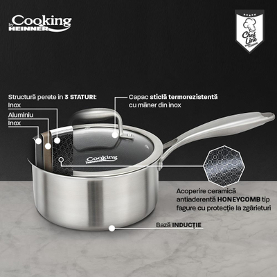 Kastrullë Cooking by Heinner Titanium3, 16 cm, 1.6 L, me kapak