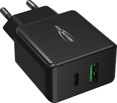Karikues muri Ansmann HC218PD, USB dhe USB-C, karikim i shpejtë, i zi