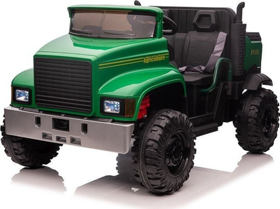 Makina elektrike për fëmijë Agriculture Truck, 2 vende, dritat LED, jeshile