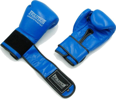 Doreza boksi Evolution Pro 12, lëkurë natyrale, mbyllje me Velcro, blu