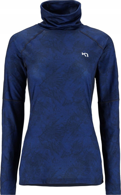 Bluzë sportive Kari Traa Fierce Long Sleeve, me mëngë të gjata, me jakë të lartë, blu e errët