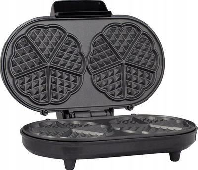 Aparat për waffle First Austria FA-5305-2, 1000W, dyfishtë, me pllaka jo ngjitëse, ngjyrë e zezë