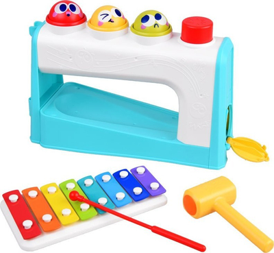 Lodër muzike Hola Toys Multifunctional Musical Center, ksilofon me 8 nota, me çekiç, shumëngjyrëshe
