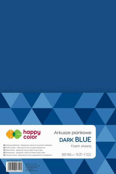 Fletë shkumë Happy Color, 20x30 cm, set 5 fletë, blu e errët