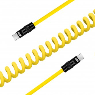 Kabllo USB C Newell spiral, 100W, 1.5 m, e verdhë me të zezë