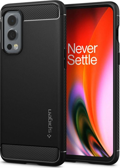 Mbulesë telefoni Spigen Rugged Armor për OnePlus Nord 2 5G, TPU, e zezë mat