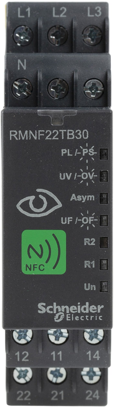 Relé monitoruese Schneider Electric Harmony RMNF22TB30, 3 faza, DPDT, montim në shinë DIN
