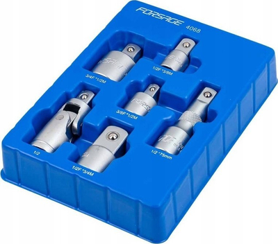 Set adapterësh për çelësa, 6 pjesë, 1/2" 3/8" 3/4", çelik CR-V