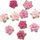 Lule letre për zbukurim Paper Roses, 2.5 cm, set me 10 copë, rozë edhe të kuqe