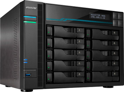 Asustor AS6510T Lockerstor 10, 10-слотов NAS, 8GB RAM, Intel CPU, двојни 10GbE и 2.5GbE