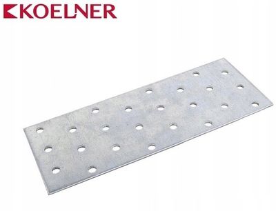 Pllakë e perforuar Koelner D-PP-824, 80x240x2 mm, çelik i galvanizuar, argjendtë