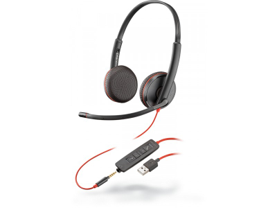 Kufje Poly Plantronics Blackwire C3225 – USB-A, Stereo, të Zeza