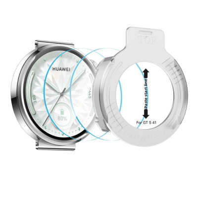 Mbrojtës ekrani Tech-Protect Easy Set+ për Huawei Watch GT 5 41mm, xham i forcuar 2 copë, transparent