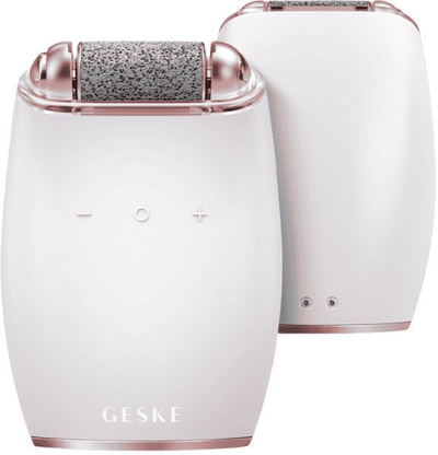 Pajisje elektrike për pedikyr GESKE Electric Pumice Roller, 7 në 1, me shpejtësi të rregullueshme, e bardhë me rozë