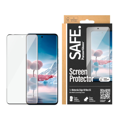 Xham mbrojtës SAFE by PanzerGlass Ultra-Wide Fit, për Motorola Edge 40 Neo, shumë i kthjellët, vihet kollaj