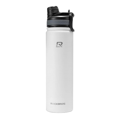 Termus për çiklizëm Rockbros Water Bottle, 620 ml, çelik inox, i bardhë