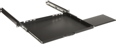 Sirtar tastiere për kabinet RACK 19" Stalflex RSR19-1U-350B-KM, i rregullueshëm 350-555 mm, metal, i zi
