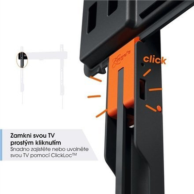 Mbajtëse muri për TV Vogel's TVM 3613 Comfort Tilt, 40"–70", e pjerrët, e zezë