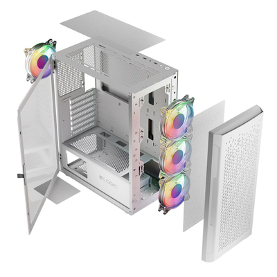 Kutia kompjuterike Logic Concept Aramis, MIDI tower, ARGB, e bardhë