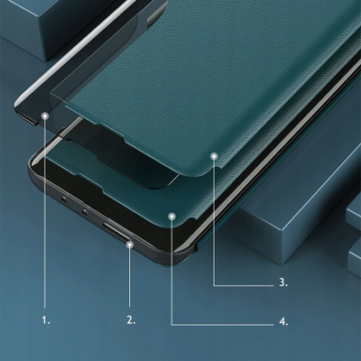 Kapak libri Eco Leather për Samsung Galaxy A22 4G, me këllëf me pamje, blu e çelët
