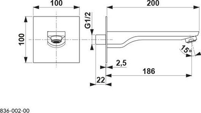 Dalje muri për rubinet banjo Spout KFA MOKAIT 836-002-81, bronz, e zezë mat